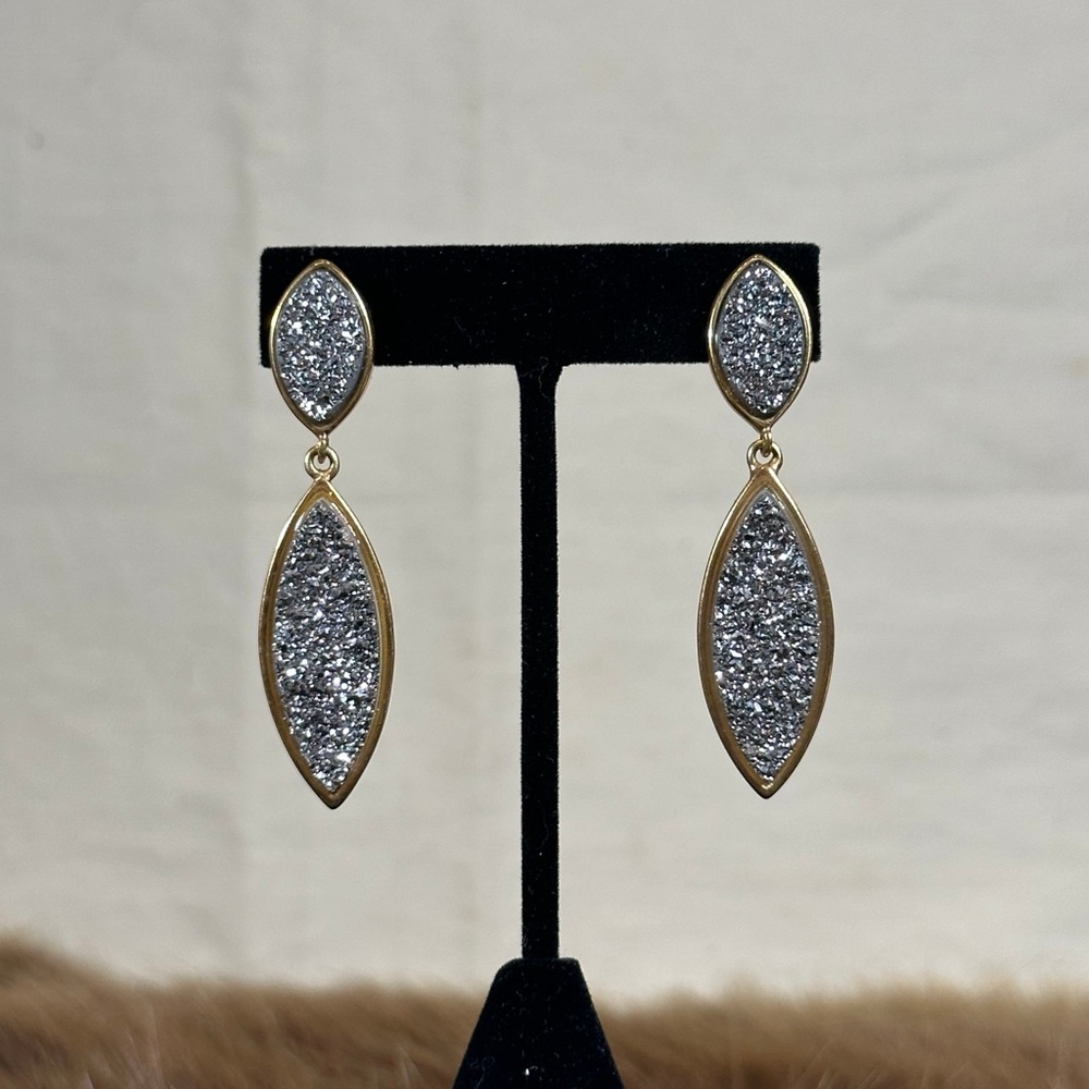 Elegant Gold and Silver Drop Earrings